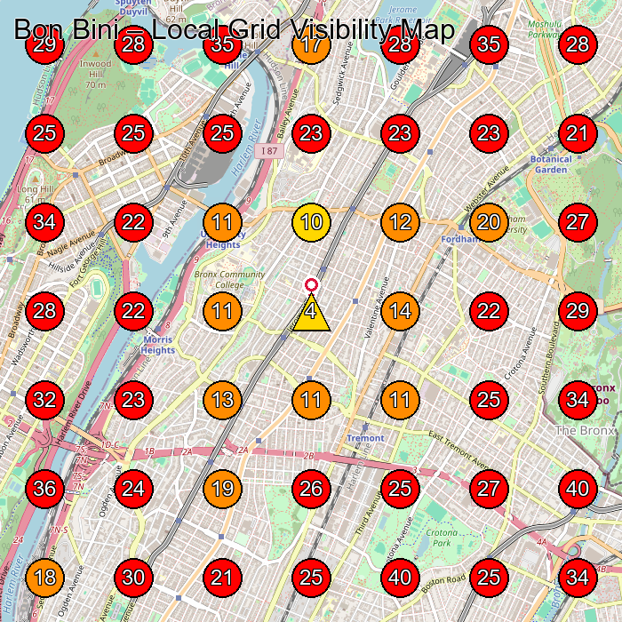 Bon Bini GeoGrid visibility map for Women'S Clothing Store in Bronx
